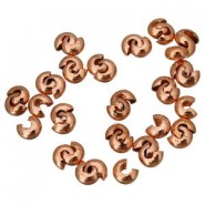 Metalen knijpkraal verbergers 5x4,5mm Rosé goud